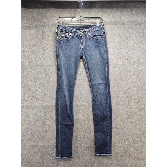 True Religion Women's Skinny Jeans Dark Wash Embellished Pockets Size 29 - Picture 6 of 7